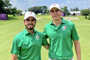 Carlos Ortiz and Abraham Ancer at a golf tournament
